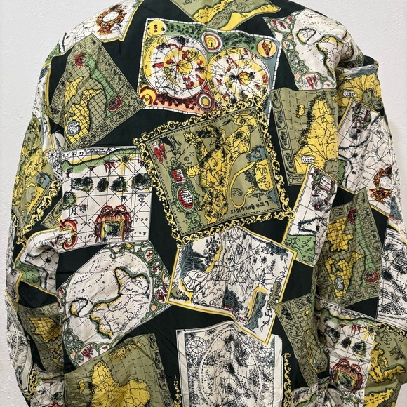 Vintage 100% Silk 80s Geography
Map Windbreaker Sz (L) - Picture 6 of 8